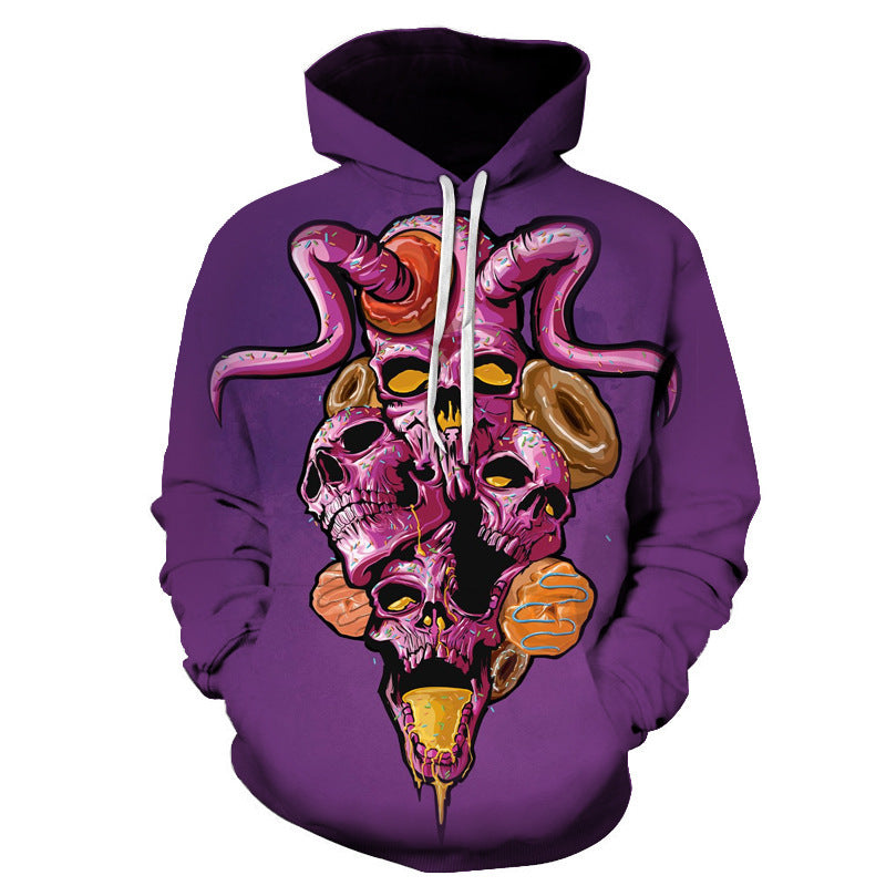 Creative Hands Stretched Skull Head Hooded Sweater