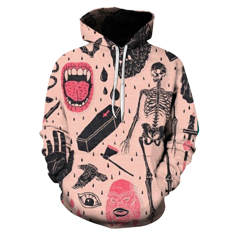 Creative Hands Stretched Skull Head Hooded Sweater