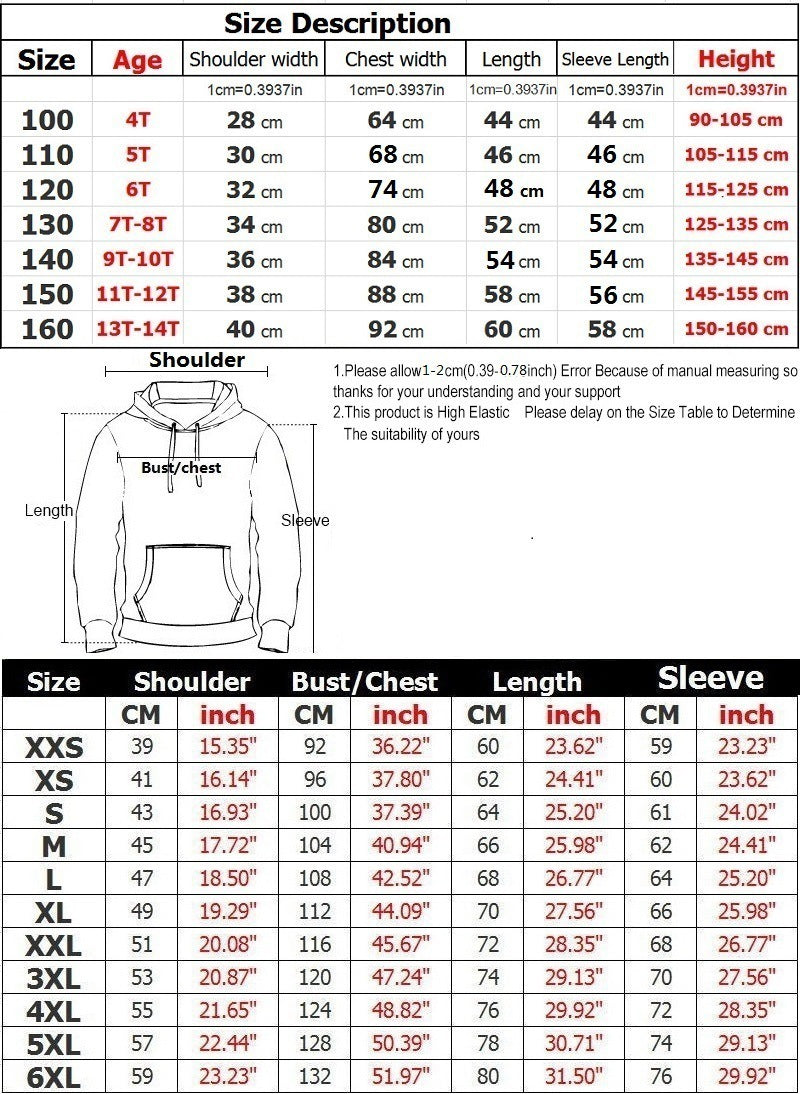 Men's And Women's Loose Fashion 3D Digital Printed Hoodie