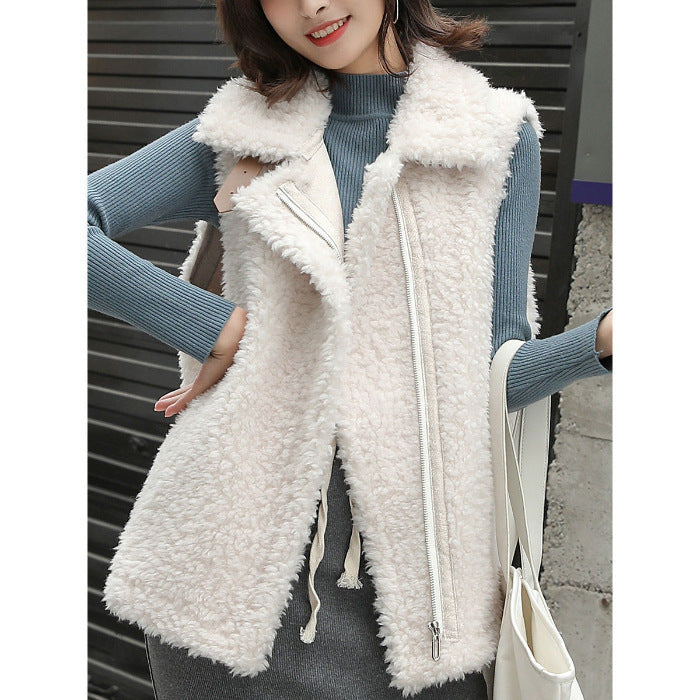 Lamb Wool Women's Korean-style Loose Student Thickened Fur Plush Vest