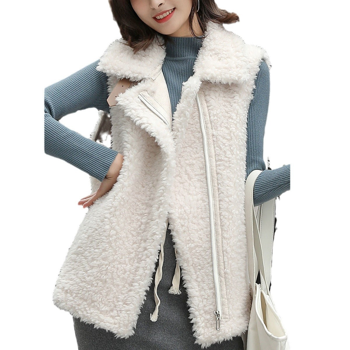 Lamb Wool Women's Korean-style Loose Student Thickened Fur Plush Vest
