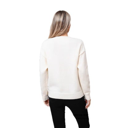 Casual Jacquard Christmas New Year Plus Size Women's Top