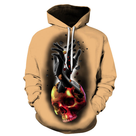 Creative Hands Stretched Skull Head Hooded Sweater