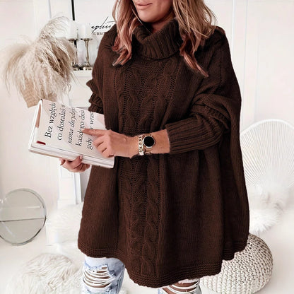 Lapel Batwing Sleeve Loose Casual Plus Size Women's Knitting Sweater
